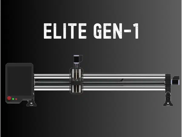 A Onefinity Elite Series CNC router with black anodised rails.