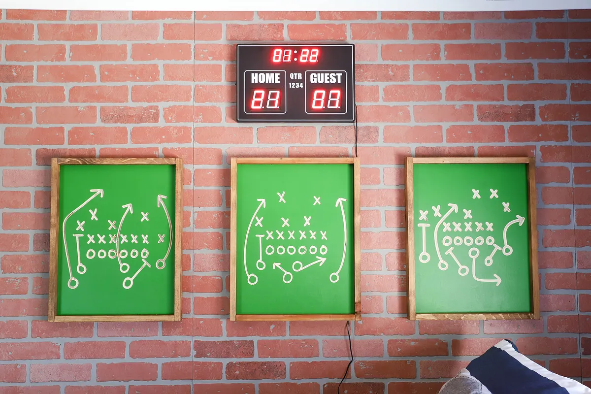 Carved Football Play Wall Art